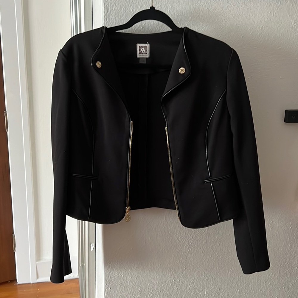 Anne Klein Soft Cropped Moto Jacket